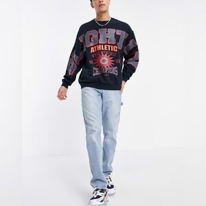 WEEKDAY Connor Printed Sweatshirt Sz Large